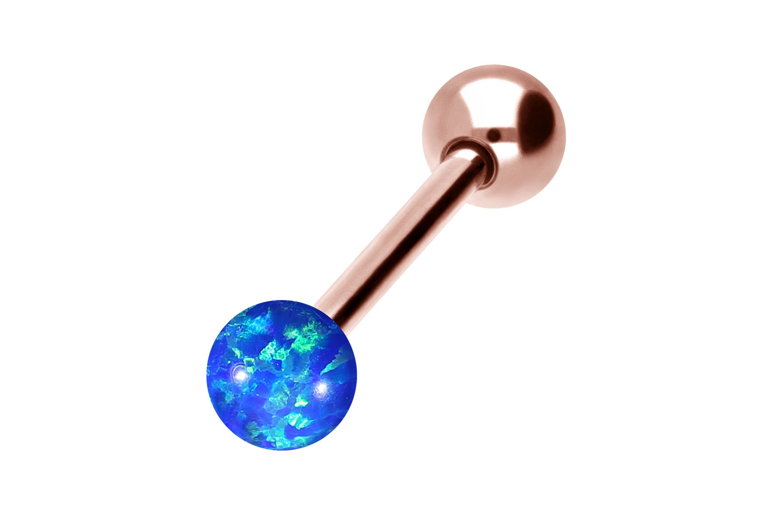Chirurgenstahl Barbell Piercing SYNTHETISCHER OPAL + CHIRURGENSTAHL-KUGEL